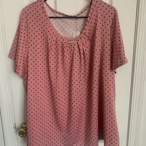 Pink Notations Woman Blouse 3X